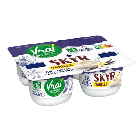 Vrai skyr vanille bio 4x100g