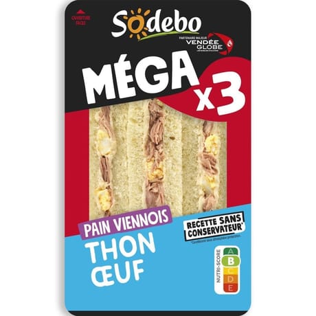 Sodebo "Le Méga" club sandwich viennois thon oeuf 230g