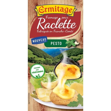 Ermitage fromage pour raclette au pesto lait pasteurisé 200g