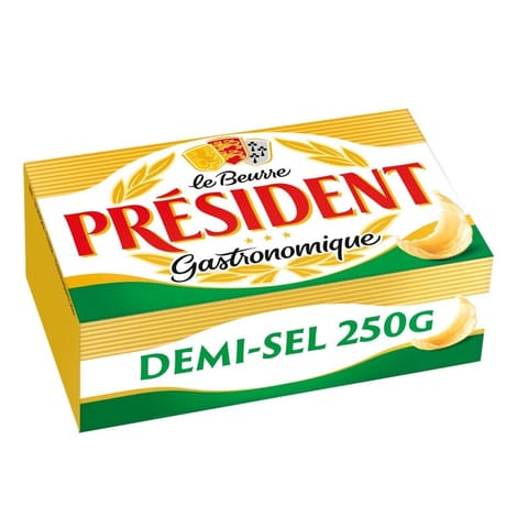 Président beurre gastronomique demi-sel plaquette 250g
