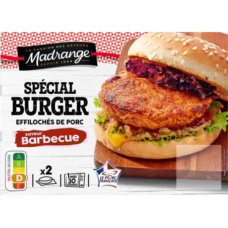 Effilochés de porc saveur barbecue x2 gamme burger 200g Madrange