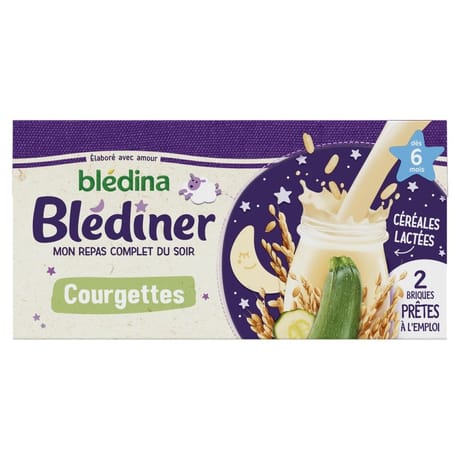 Blédina blediner lait aux légumes courgettes dès 6 mois 2X250ml