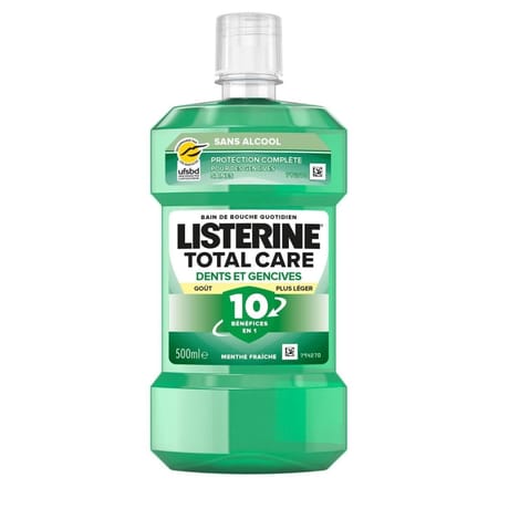 Listerine bdb total care 10en1 dents & gencives sans alcool 500ml