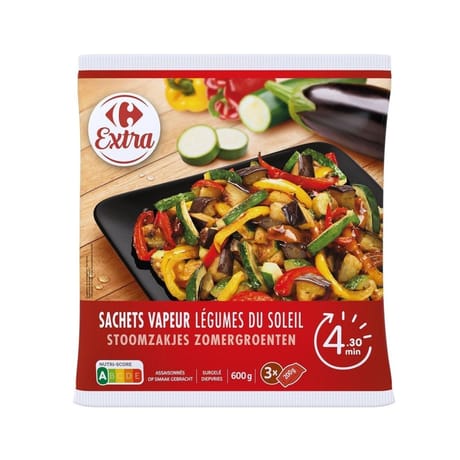 Carrefour extra légumes du soleil 3 sachets vapeur 600g