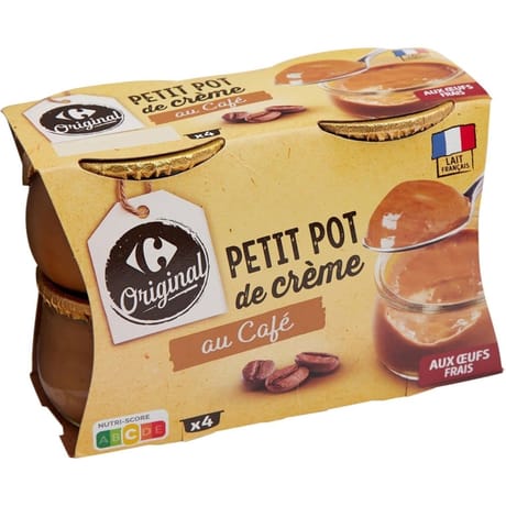 Carrefour original petit pot de crème au café 4X100g