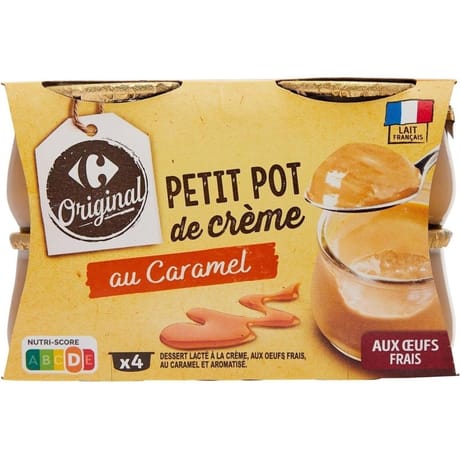 Carrefour Original petit pot de crème caramel 4X100g