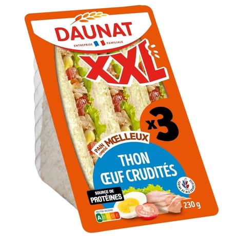 Daunat sandwich club XXL thon crudités 230g