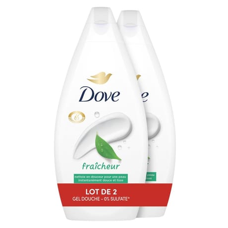 Dove gel douche fraicheur 2x450ml