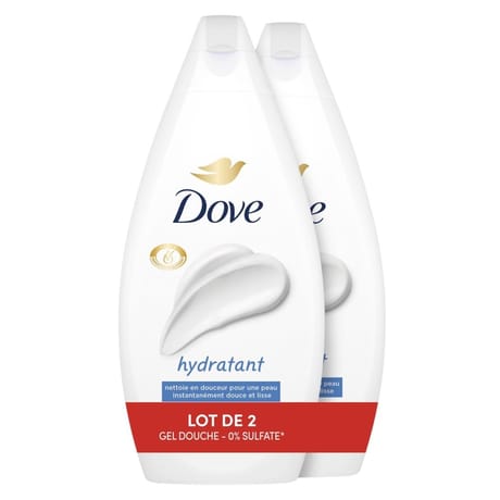 Dove gel douche hydratant 2x450ml