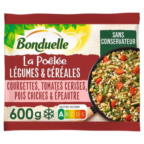 Bonduelle poêlée légumes & céréales courgettes tomates pois chiches & épeautre 600g