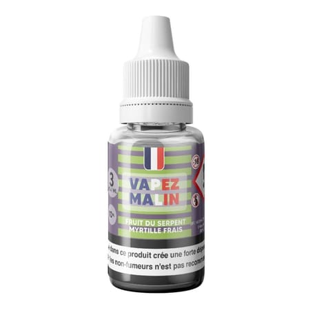 Vapez malin e-liquide fruit du serpent myrtille frais 0 mg 10 ml