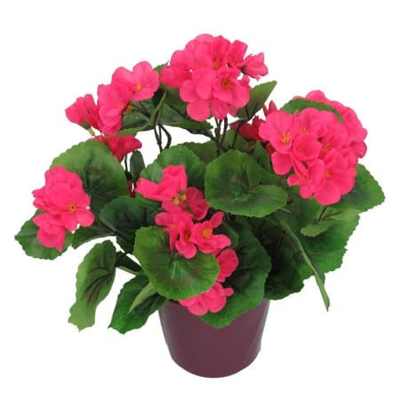 Géranium artificiel en pot rose clair