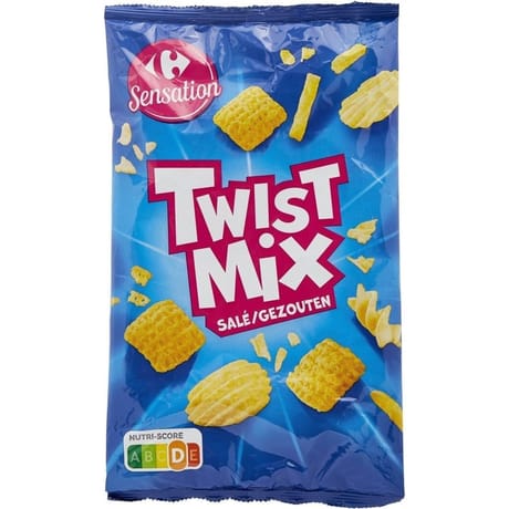 Carrefour sensation biscuits apéritifs twist mix salé 110g