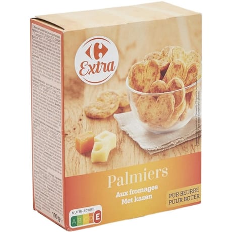 Carrefour extra palmiers fromages 100g