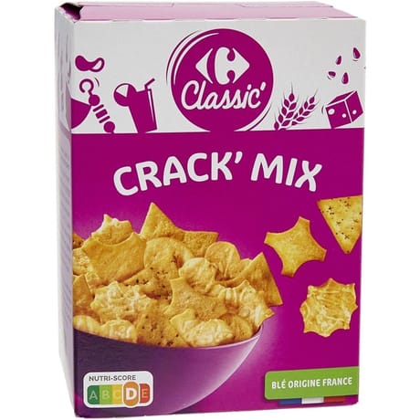 Carrefour classic' biscuits apéritifs crackers cocktail 85g