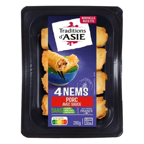 Traditions d'Asie 4 nems au porc sauce nuoc man 280g