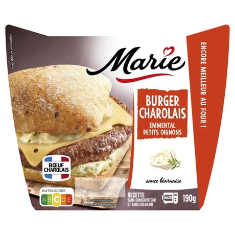 Marie burger charolais emmental oignons cuisinés sauce béarnaise 190g