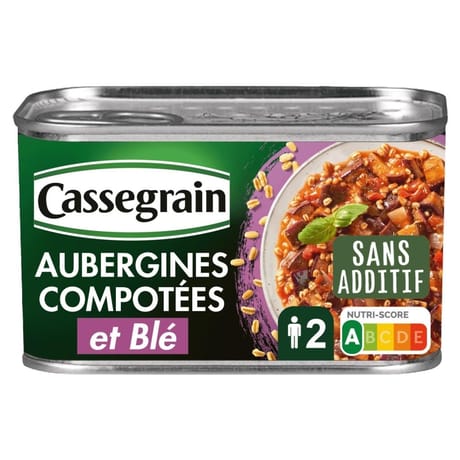 Cassegrain aubergines compotees & ble 375g