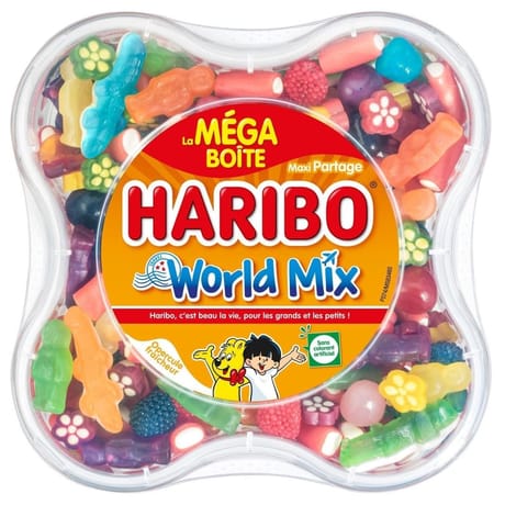 Haribo world mix méga boîte 850g