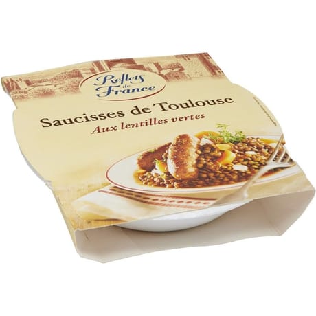 Reflets de France plat cuisiné saucisses toulouse lentilles 300g