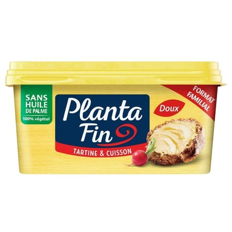 Planta fin margarine sans huile de palme et 100% végétal doux 900g