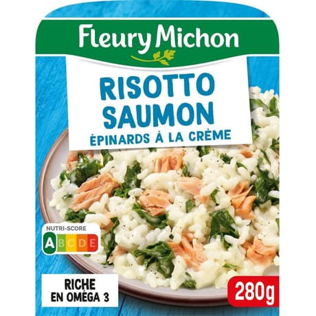 Fleury michon risotto au saumon épinards à la crème et parmesan 280g