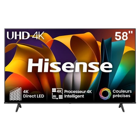 Hisense téléviseur smart tv 4k uhd 146cm 58" 58A6N