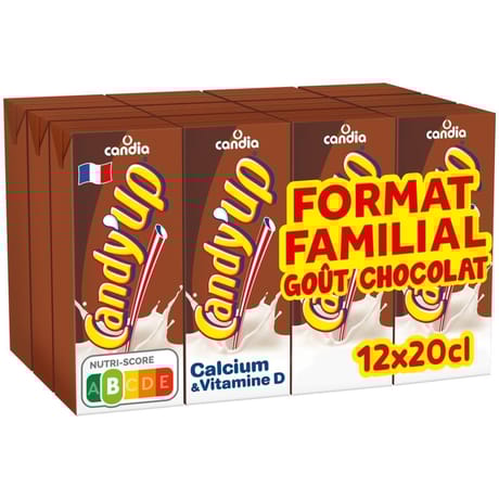 Candy'up chocolat boisson lactée brique 12x20cl format familial