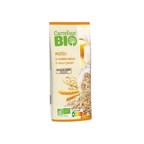 Carrefour bio céréales muesli 5 céréales 500g