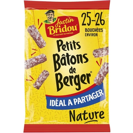 Justin Bridou Petits batons de berger nature format à partager 160g