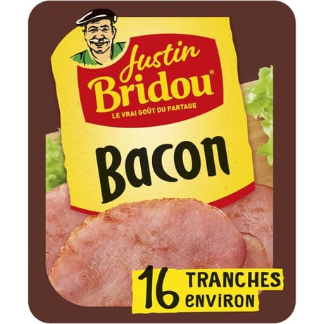 Justin Bridou les belles tranches bacon boite fraicheur 16 tranches 160g