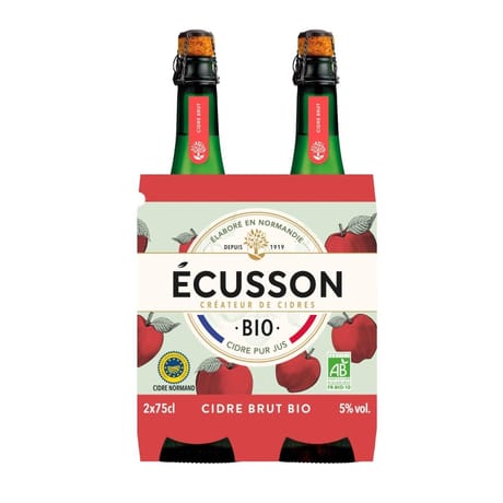 Ecusson bio brut généreux 2x75cl 5.5%vol
