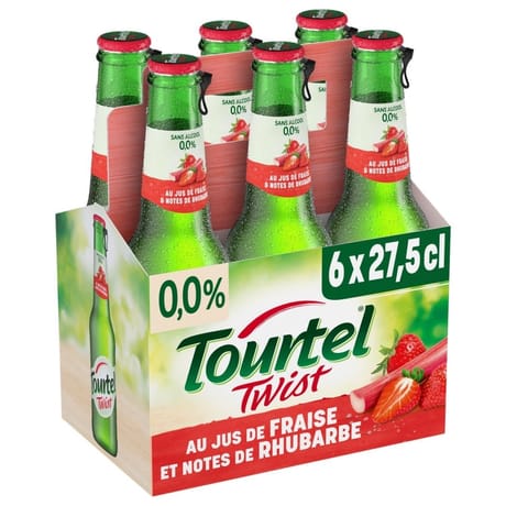 Tourtel Twist bière sans alcool aromatisée fraise rhubarbe 6x27,5cl 0%vol