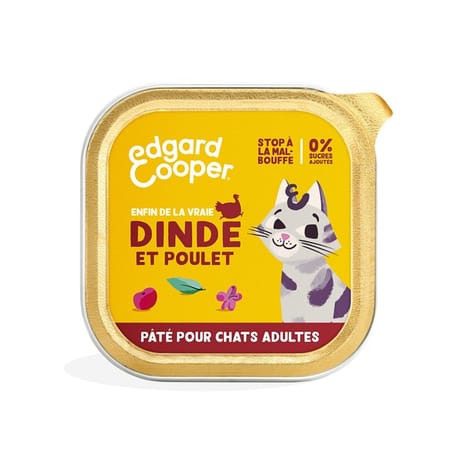 Edgard& cooper pâté pour chats adulte dinde et poulet 85g