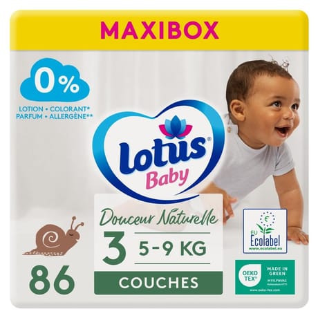 Lotus baby douceur naturelle couches t3 maxibox bio x86