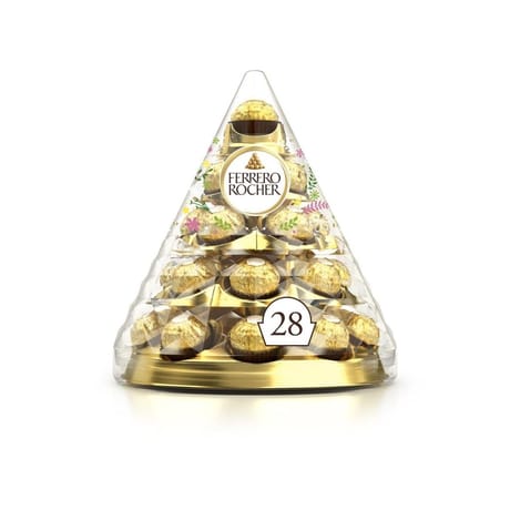 Ferrero rocher 28 bouchées de chocolats boîte cône x1-350g