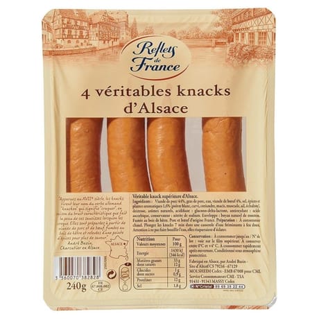 Reflets de France véritables knacks d'Alsace 240g