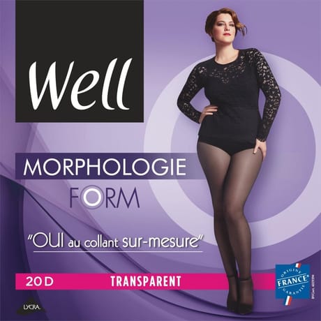 Collant morphologie transparent 20D WELL NOIR RGLR+1.65