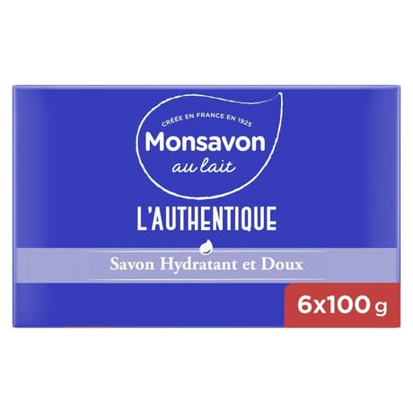 Monsavon savons solides de soin au lait 6x100g