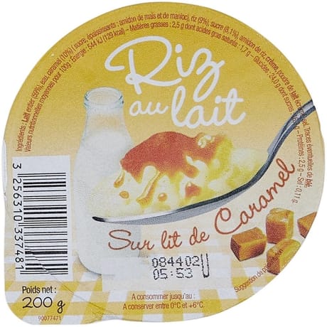 Dessert riz au lait  caramel 200g