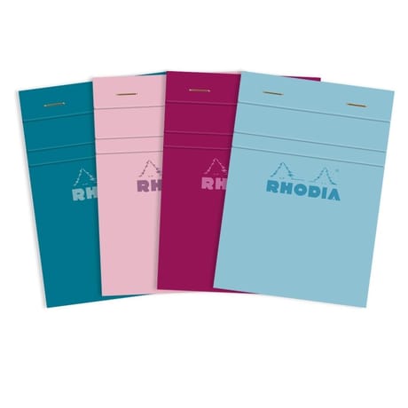 Rhodia bloc agrafe non perforer 105x140 160pages 5x5 color