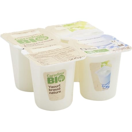 Carrefour bio yaourt brassé nature 4x125g