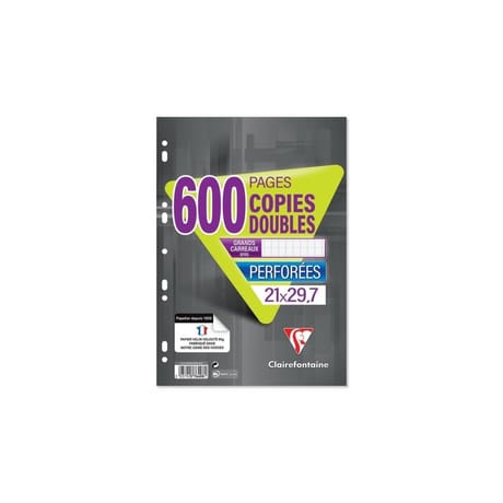 Clairefontaine copies doubles blanche perforées 214x297 600 pages