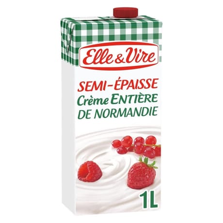 Elle & Vire crème entière semi-épaisse de Normandie 1 l