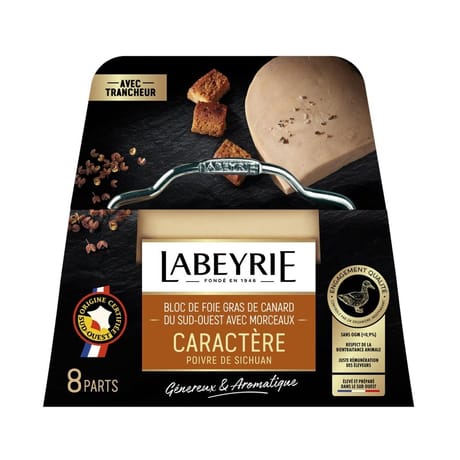 Labeyrie bloc foie gras canard du sud ouest avec morceaux barquette avec lyre 300g