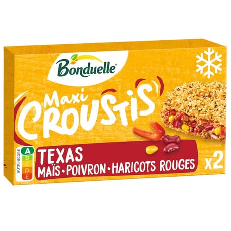 Bonduelle maxi croustis Texas maïs poivron haricot rouge 240g