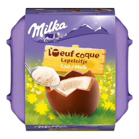Milka oeuf coque lait x1-136g