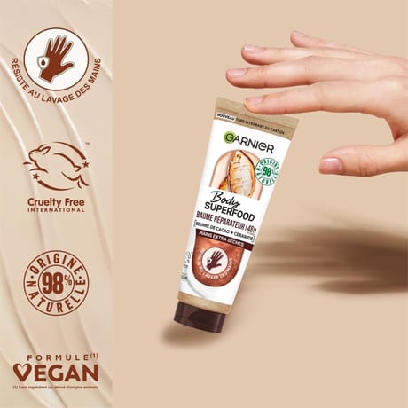 Garnier body superfood baume réparateur mains cacao tube 75ml
