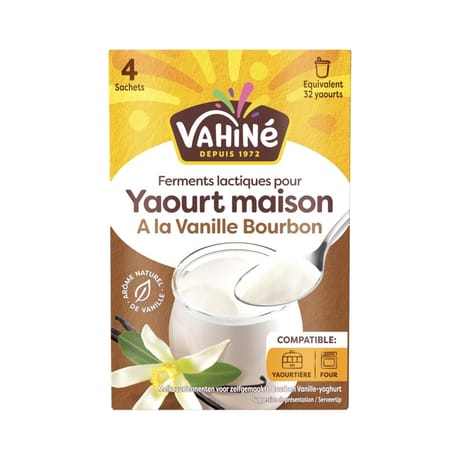 Vahine ferments lactiques pour yaourt maison a la vanille bourbon x4 - 20g