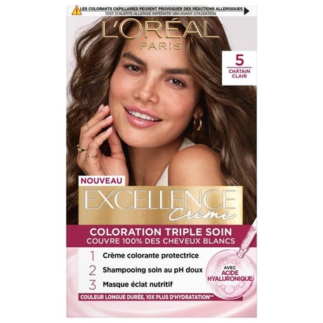 L'oréal paris excellence crème coloration triple soin 5 châtain clair